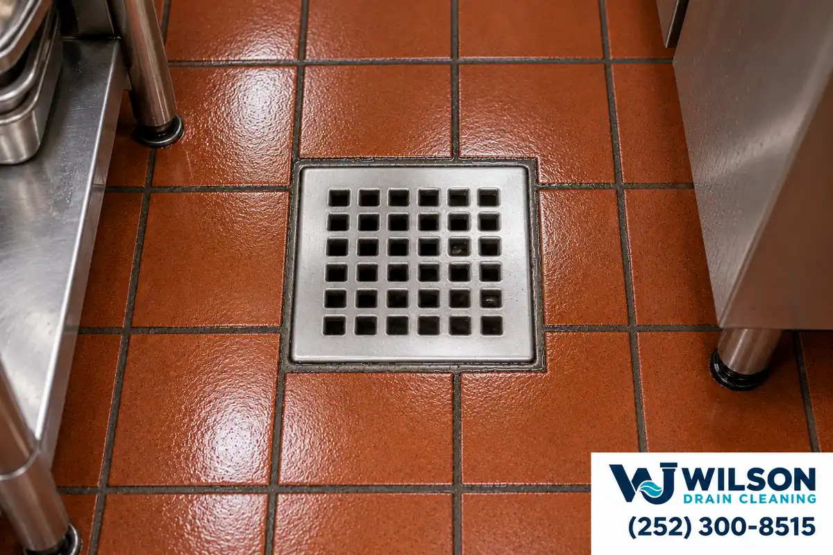 After view for commercial drain cleaning, showing the same scene after service.