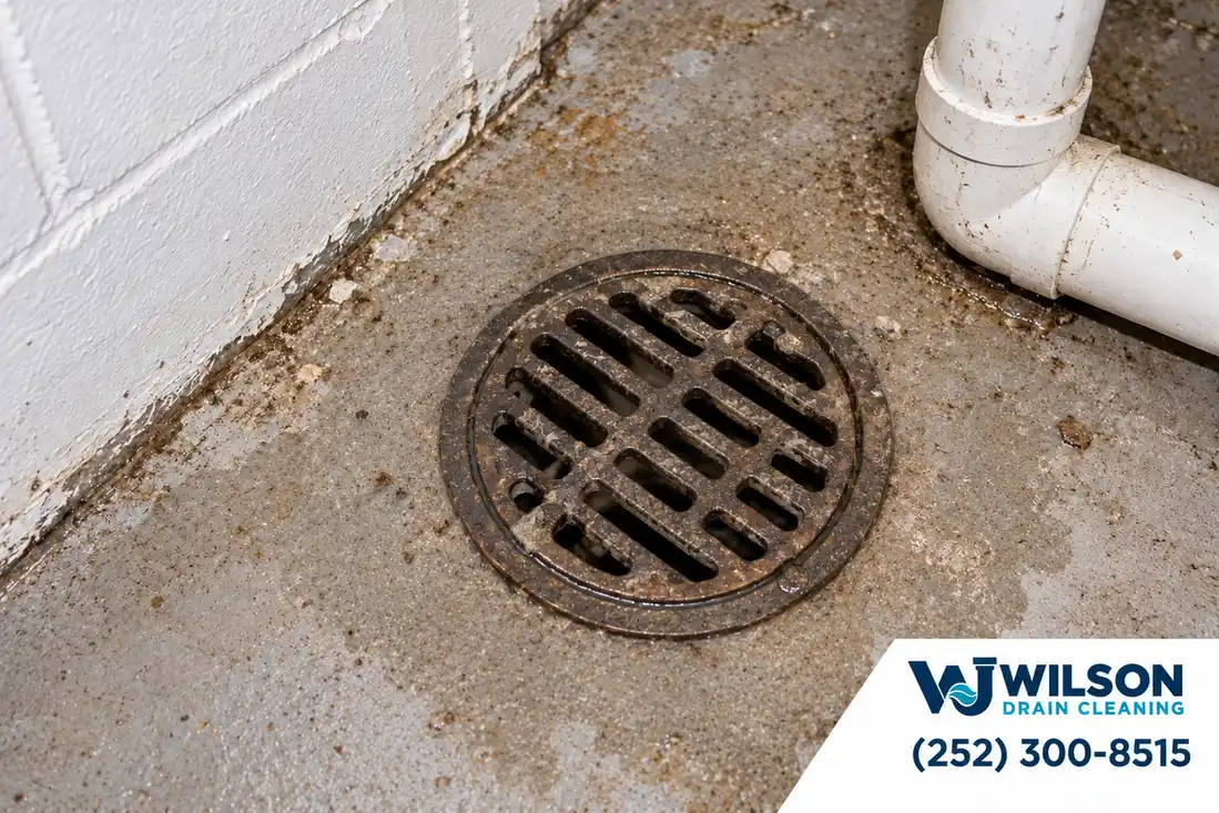 After view for drain cleaning, showing the same scene after service.